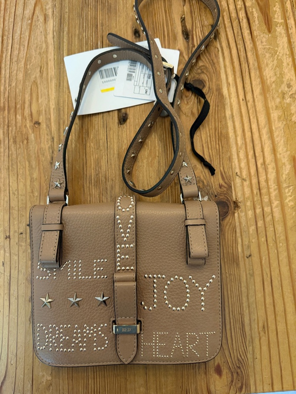 RED Valentino Beige Studded 'Love to Joy' Crossbody Bag